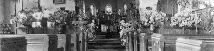 Sanctuary and church, c. 1920