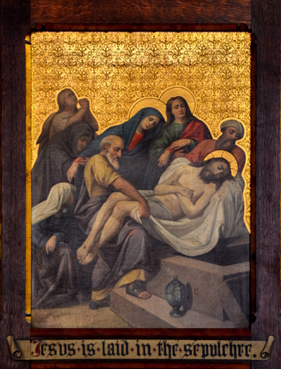 Jesus is laid in the sepulchre