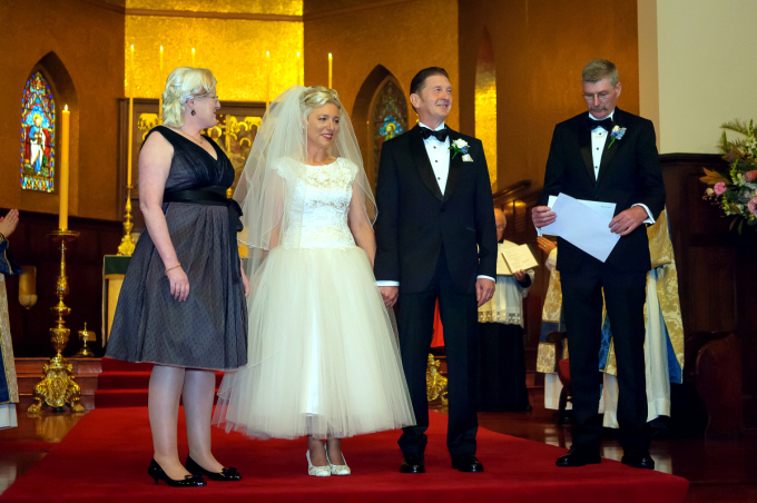 Bridesmaid and Best Man with Couple