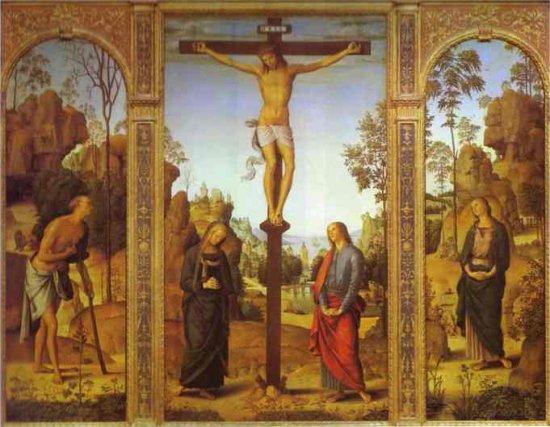 Pietro Perugino - Crucifixion with the Virgin, St John, St Jerome and Mary Magdalene