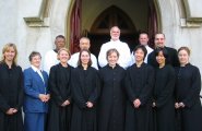 The choir robed for Palm Sunday